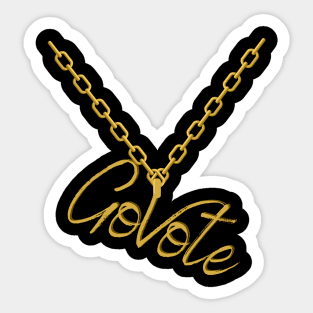 Go Vote Chain Bling Sticker